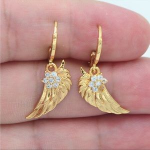 ✨18K Yellow Gold Filled Women Angel Wing Earrings